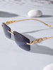 GREY LEOPARD RIMLESS GLASSES