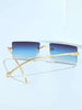 BLUE SQUARE RIMLESS FASHION GLASSES