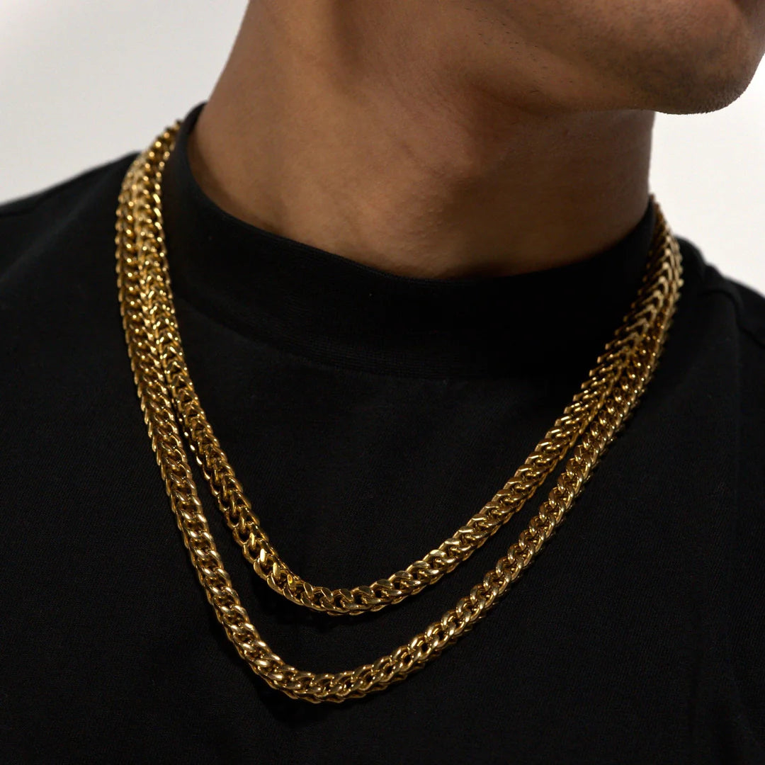 10MM GOLD FRANCO CHAIN STAINLESS STEEL