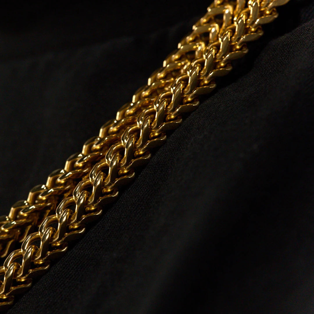 10MM GOLD FRANCO CHAIN STAINLESS STEEL