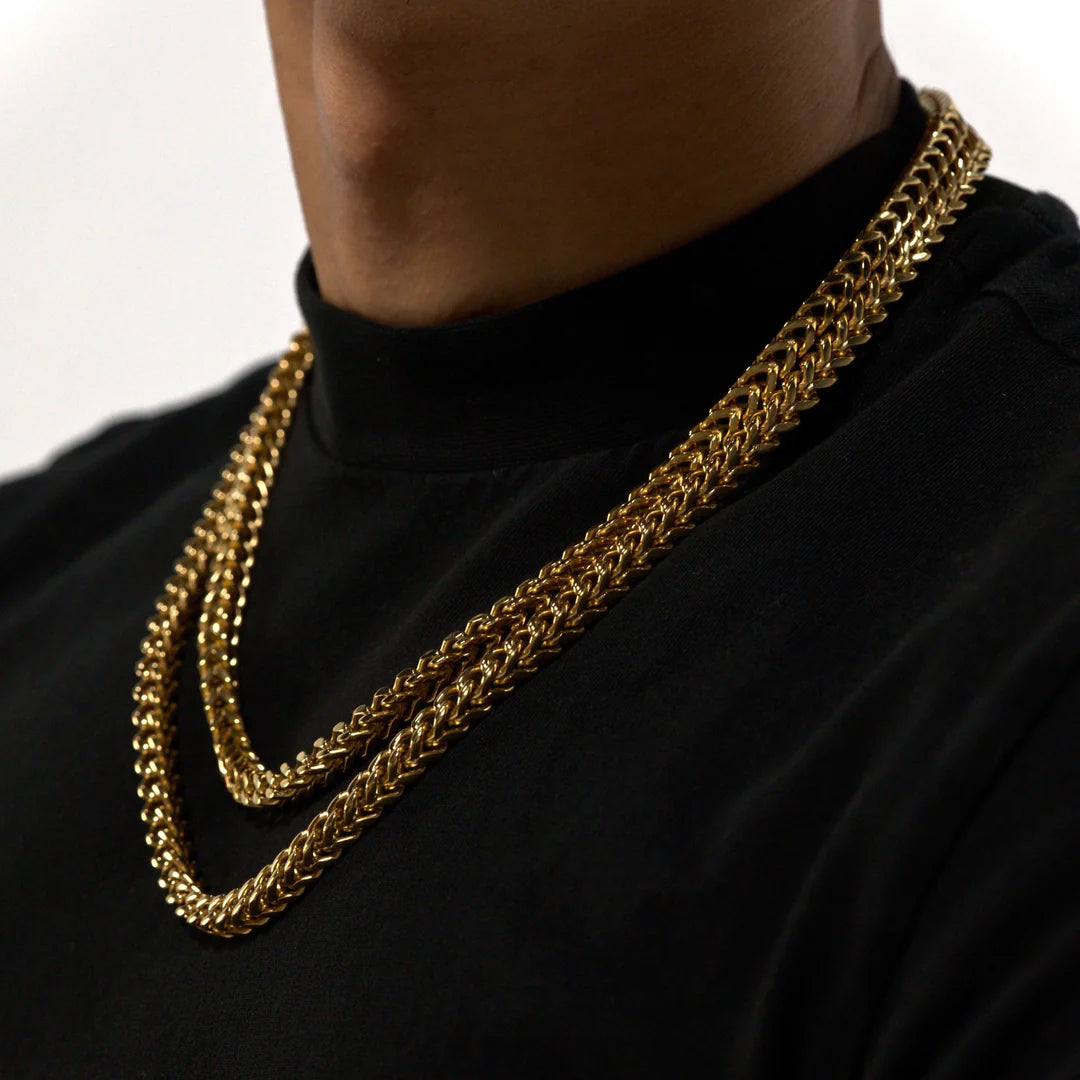 10MM GOLD FRANCO CHAIN STAINLESS STEEL